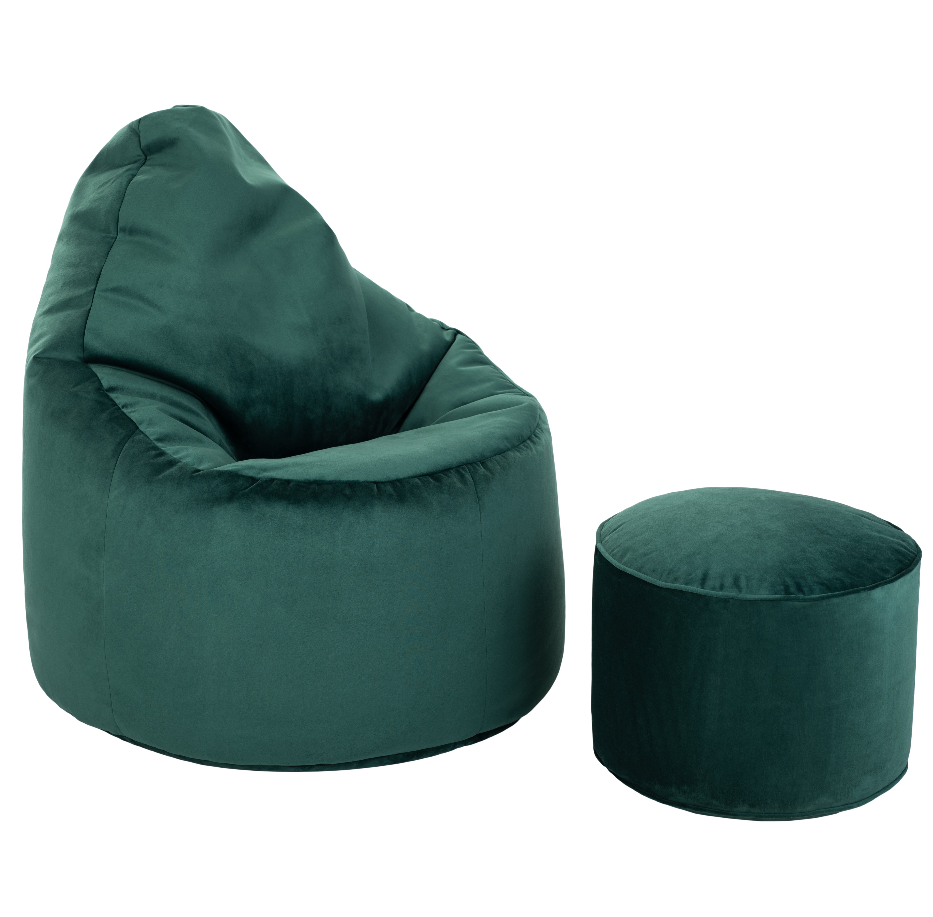 Loft 25 Capriccio Velvet Bean Bag Chair With Footstool