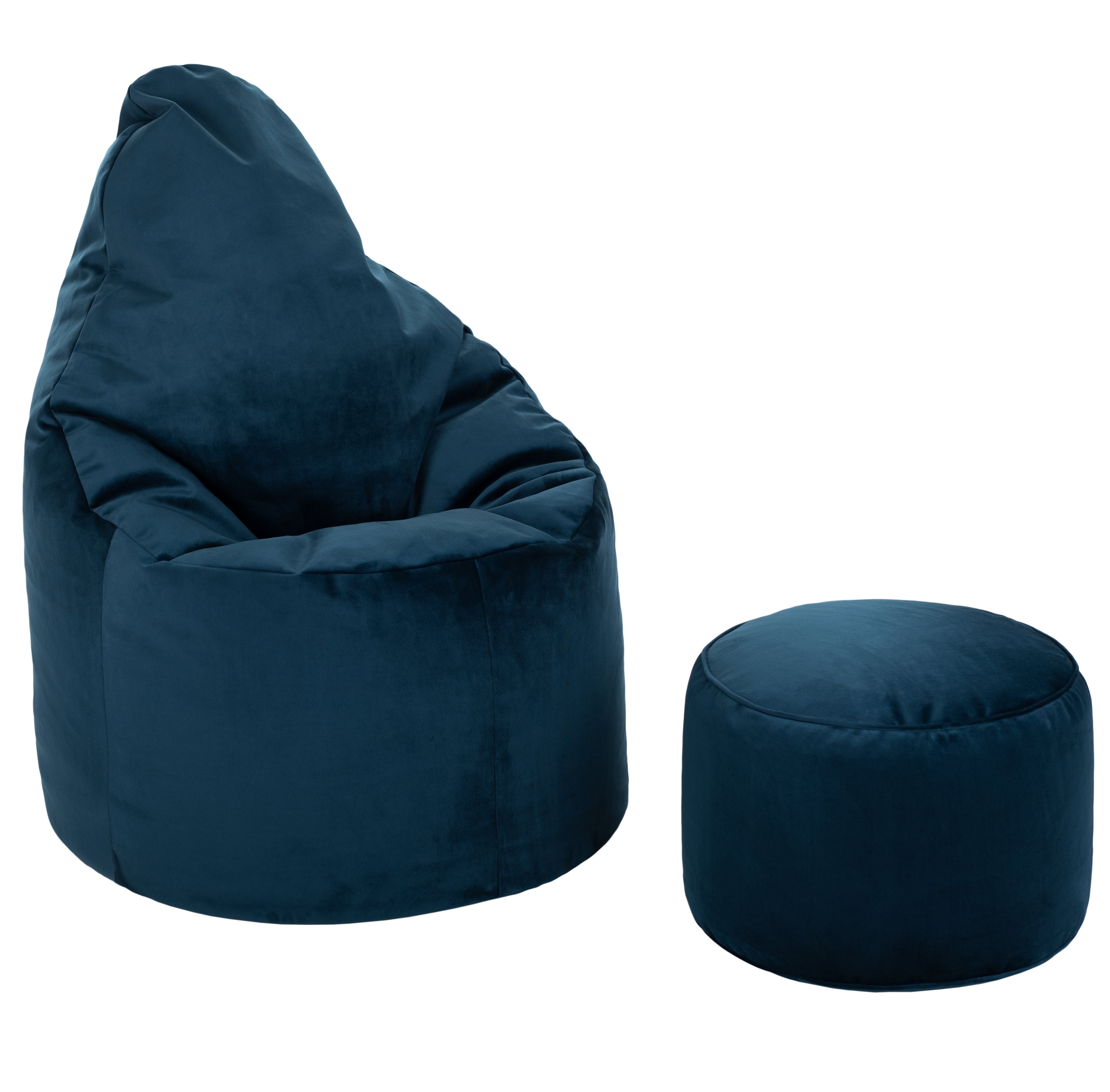 Loft 25 Capriccio Velvet Bean Bag Chair With Footstool