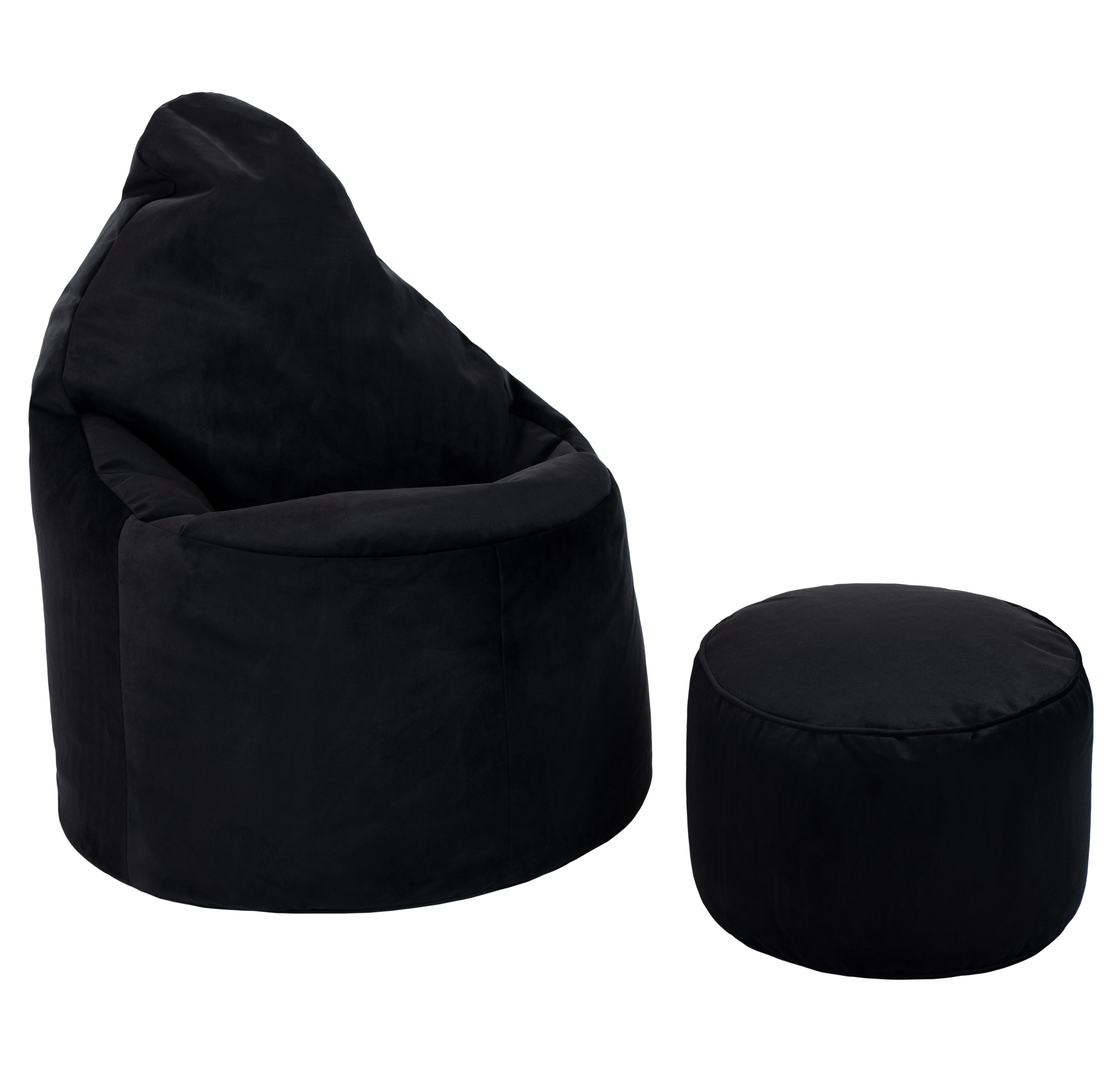 Loft 25 Capriccio Velvet Bean Bag Chair With Footstool