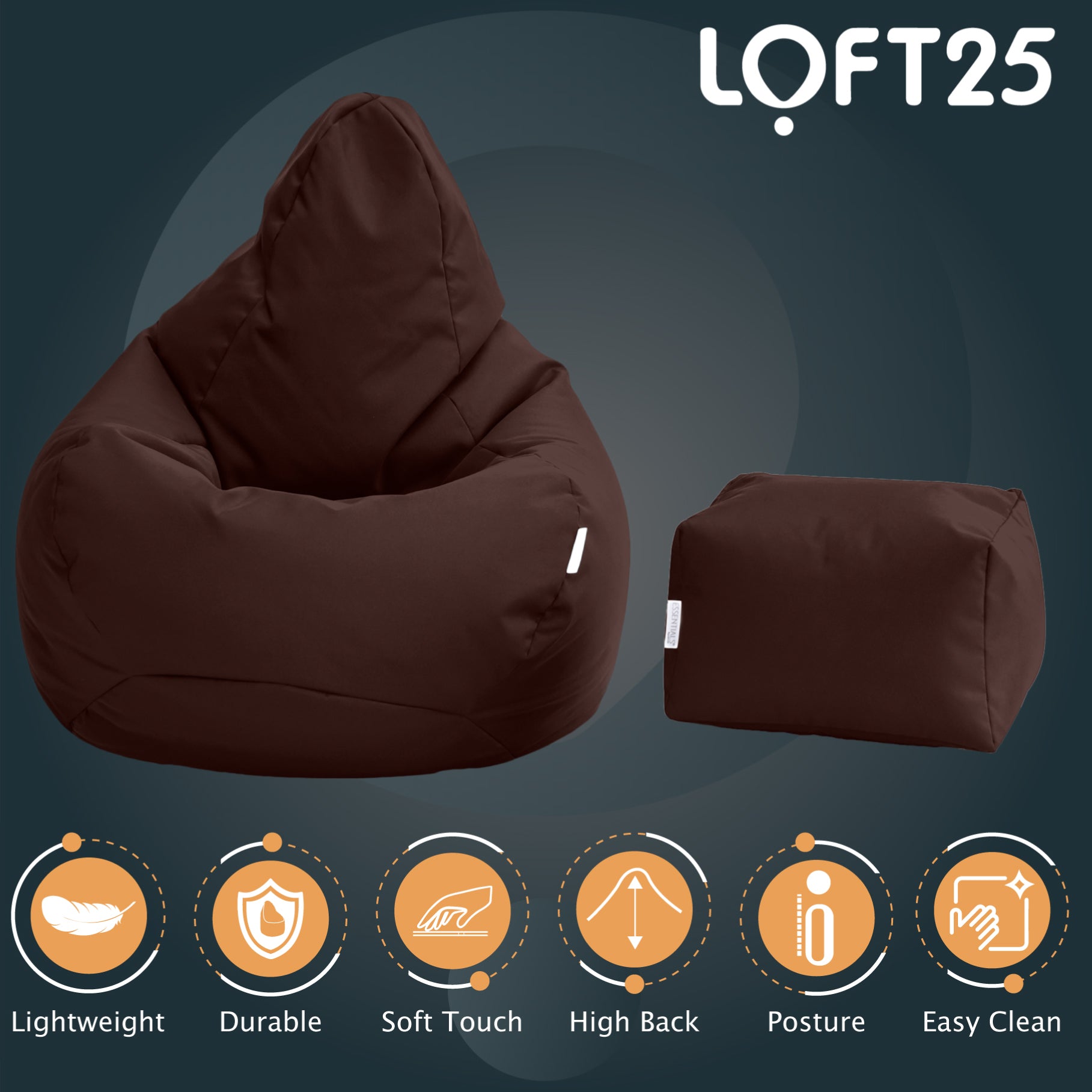 Loft 25 Bean Bag Gamer Chair With Footstool