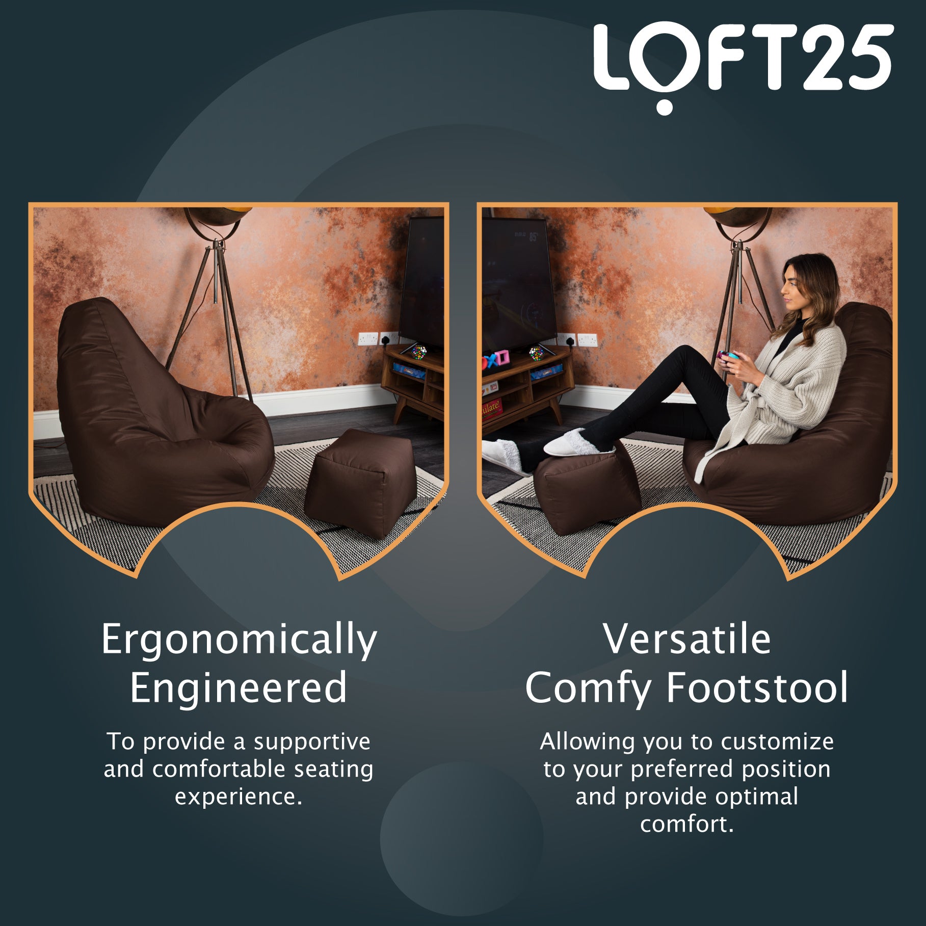 Loft 25 Bean Bag Gamer Chair With Footstool