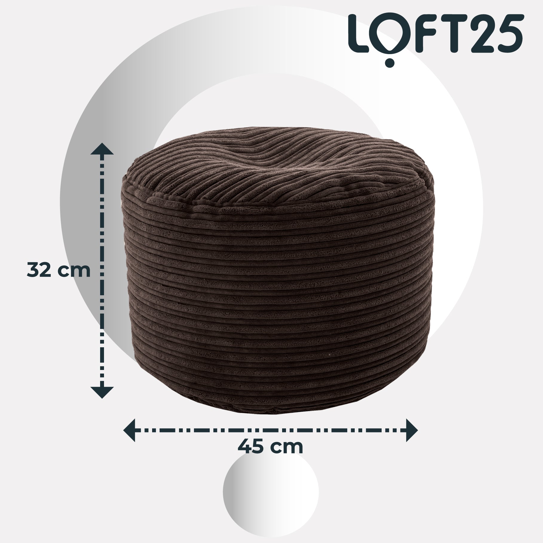 Loft 25 Bean Bag Jumbo Cord Round Footstool