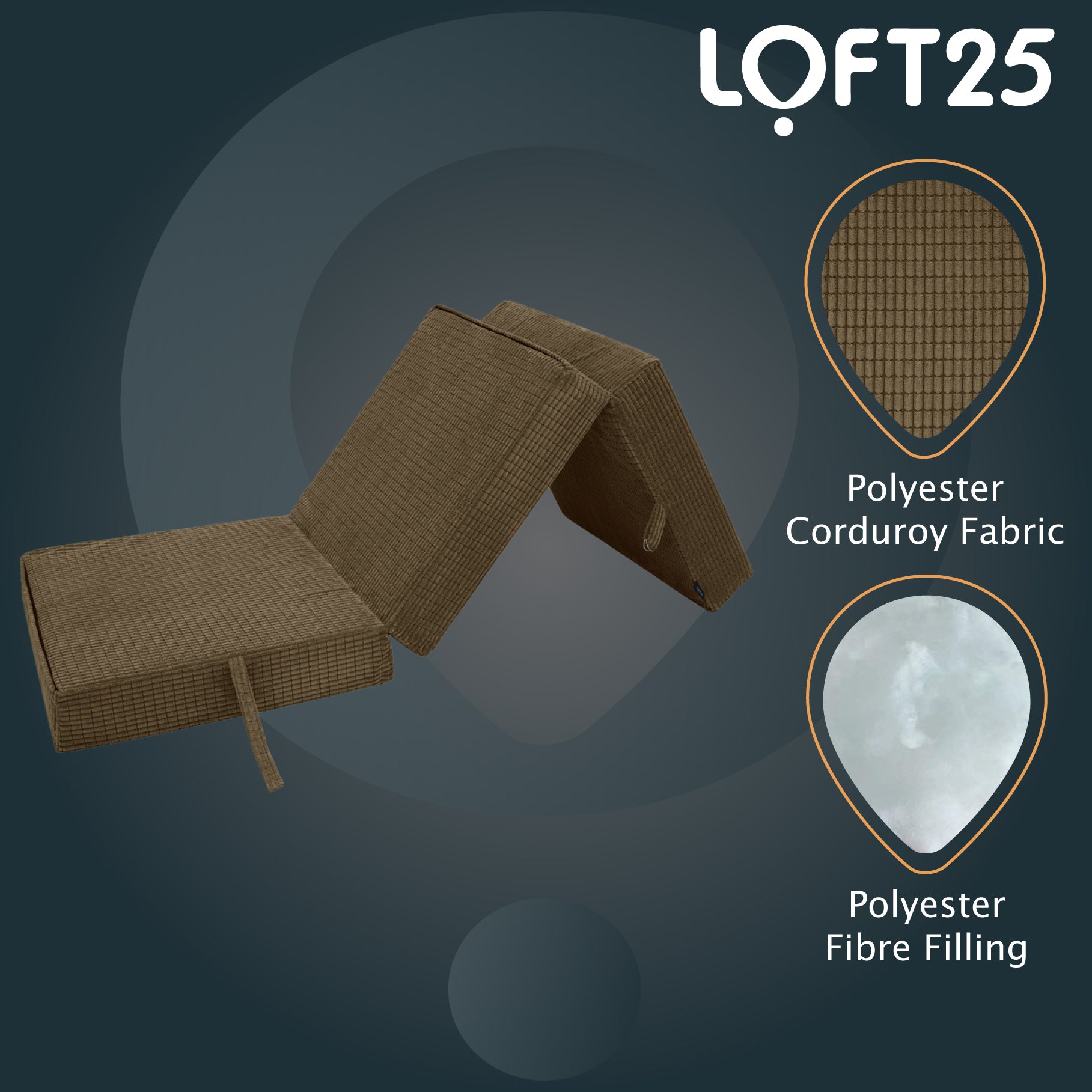 Loft 25 Corduroy Fold Out Single Z Bed