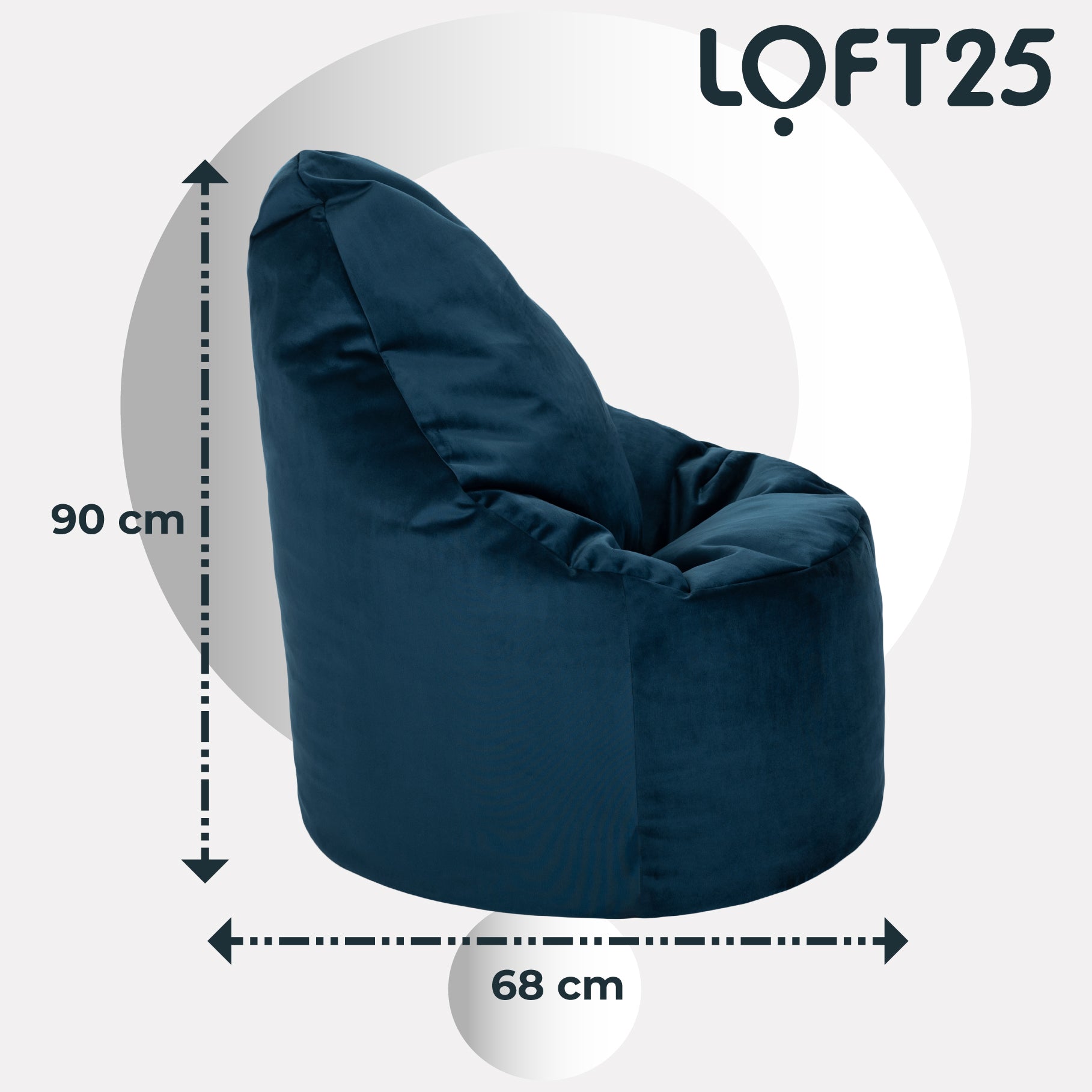 Loft 25 Capriccio Velvet Bean Bag Chair