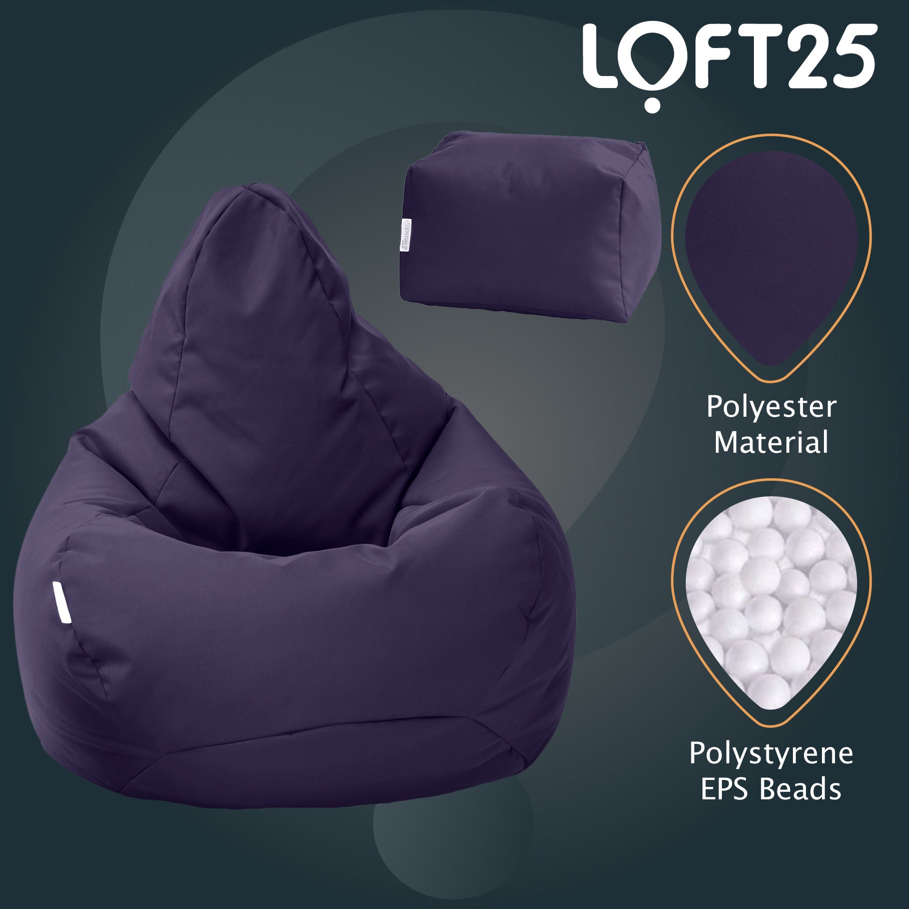 Loft 25 Bean Bag Gamer Chair With Footstool