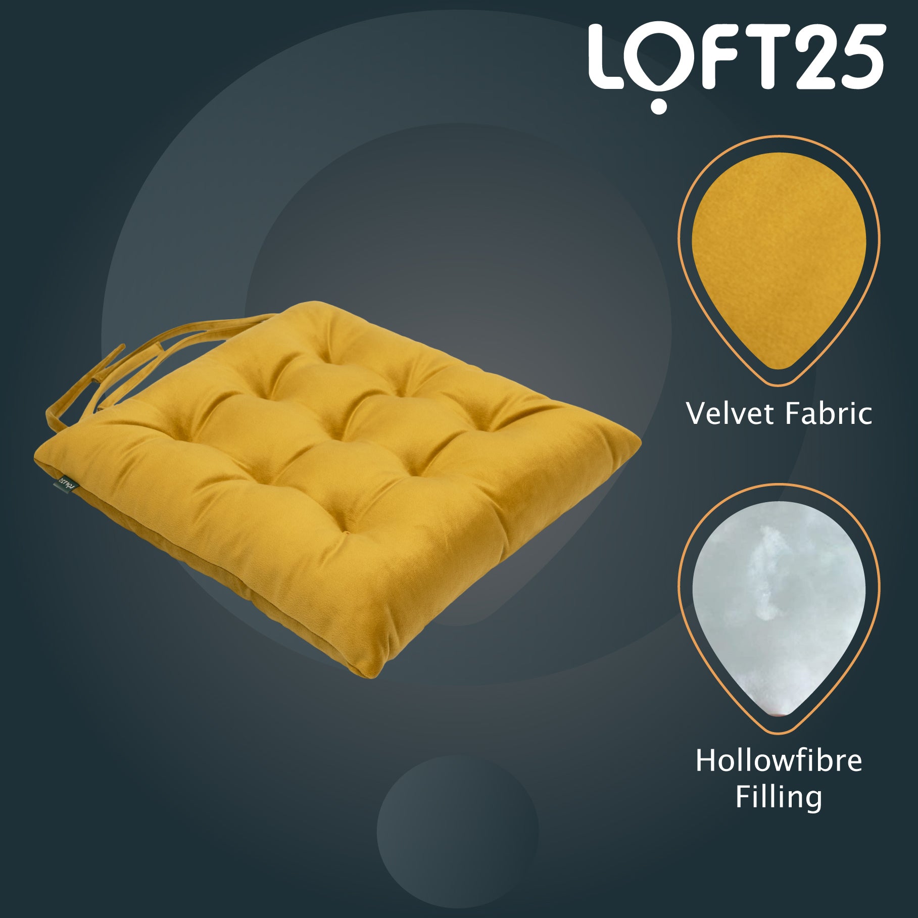 Loft 25 Chair Velvet Seat Pad